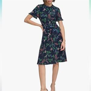 NWT Tommy Hilfiger Womens, Shift Dress, Sky Captain/Sherbet Size 10